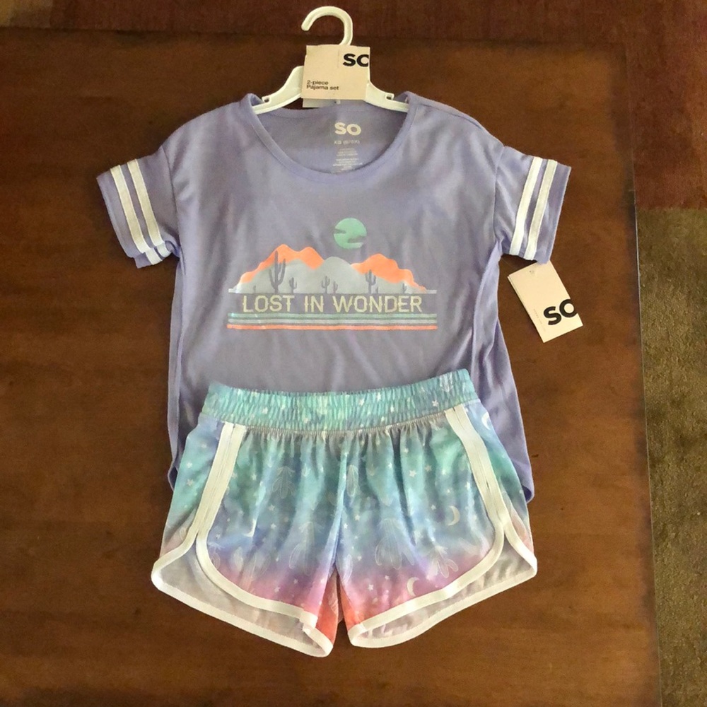 Girl’s 2 piece summer horizon short pajama set